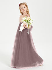Glamorous Junior Bridesmaid Dresses Sequined Top Vintage Mauve