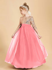 Glamorous Junior Bridesmaid Dresses Sequined Top Watermelon