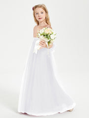 Glamorous Junior Bridesmaid Dresses Sequined Top White