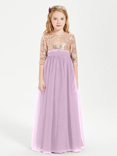 Glamorous Junior Bridesmaid Dresses Sequined Top Wisteria