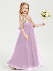 Glamorous Junior Bridesmaid Dresses Sequined Top Wisteria