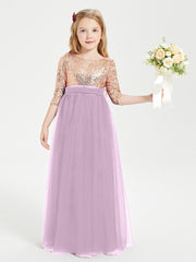 Glamorous Junior Bridesmaid Dresses Sequined Top Wisteria