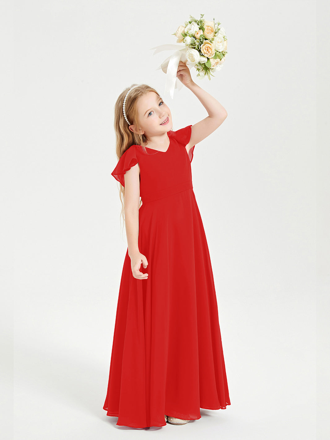 childrens red bridesmaid dresses Girls Red Princess Dress Toddler Birthday Party Dress Baby Girl Fluff –  marryshe main image 0
