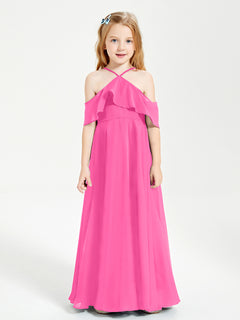 Off the Shoulder Long Junior Bridesmaid Dresses Azalea