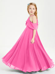 Off the Shoulder Long Junior Bridesmaid Dresses Azalea