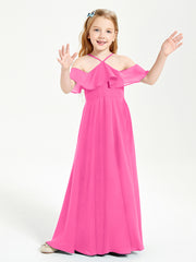Off the Shoulder Long Junior Bridesmaid Dresses Azalea