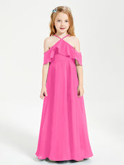 Off the Shoulder Long Junior Bridesmaid Dresses Azalea