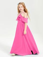 Off the Shoulder Long Junior Bridesmaid Dresses Azalea