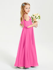 Off the Shoulder Long Junior Bridesmaid Dresses Azalea