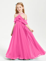 Off the Shoulder Long Junior Bridesmaid Dresses Azalea