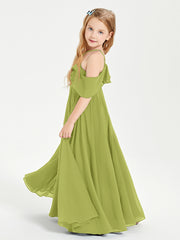 Off the Shoulder Long Junior Bridesmaid Dresses Clover