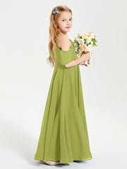 Off the Shoulder Long Junior Bridesmaid Dresses Clover