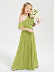 Off the Shoulder Long Junior Bridesmaid Dresses Clover