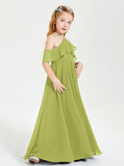 Off the Shoulder Long Junior Bridesmaid Dresses Clover