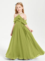 Off the Shoulder Long Junior Bridesmaid Dresses Clover
