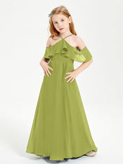 Off the Shoulder Long Junior Bridesmaid Dresses Clover
