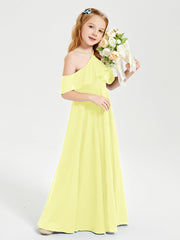 Off the Shoulder Long Junior Bridesmaid Dresses Daffodil