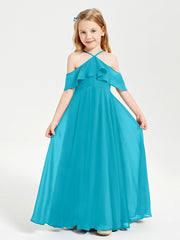Off the Shoulder Long Junior Bridesmaid Dresses Jade