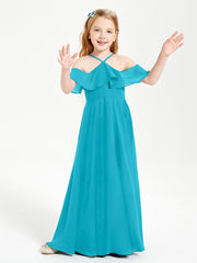 Off the Shoulder Long Junior Bridesmaid Dresses Jade