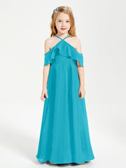 Off the Shoulder Long Junior Bridesmaid Dresses Jade