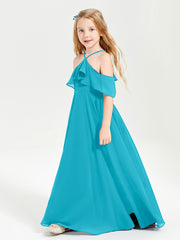 Off the Shoulder Long Junior Bridesmaid Dresses Jade