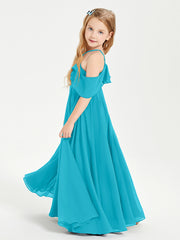Off the Shoulder Long Junior Bridesmaid Dresses Jade