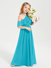 Off the Shoulder Long Junior Bridesmaid Dresses Jade