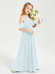 Off the Shoulder Long Junior Bridesmaid Dresses Mist