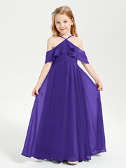 Off the Shoulder Long Junior Bridesmaid Dresses Regency