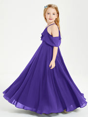 Off the Shoulder Long Junior Bridesmaid Dresses Regency