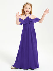 Off the Shoulder Long Junior Bridesmaid Dresses Regency