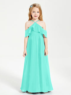 Off the Shoulder Long Junior Bridesmaid Dresses Spa