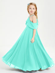 Off the Shoulder Long Junior Bridesmaid Dresses Spa