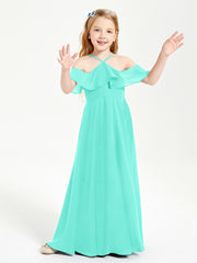 Off the Shoulder Long Junior Bridesmaid Dresses Spa