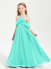 Off the Shoulder Long Junior Bridesmaid Dresses Spa