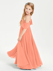 Off the Shoulder Long Junior Bridesmaid Dresses Sunset