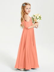 Off the Shoulder Long Junior Bridesmaid Dresses Sunset