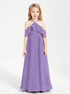 Off the Shoulder Long Junior Bridesmaid Dresses Tahiti