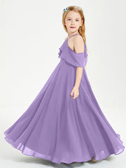 Off the Shoulder Long Junior Bridesmaid Dresses Tahiti