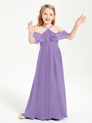 Off the Shoulder Long Junior Bridesmaid Dresses Tahiti