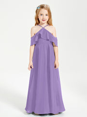 Off the Shoulder Long Junior Bridesmaid Dresses Tahiti