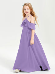 Off the Shoulder Long Junior Bridesmaid Dresses Tahiti