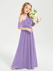 Off the Shoulder Long Junior Bridesmaid Dresses Tahiti