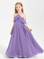 Off the Shoulder Long Junior Bridesmaid Dresses Tahiti
