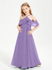 Off the Shoulder Long Junior Bridesmaid Dresses Tahiti