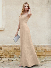 Halter Neck Sheath Lace Gown Champagne