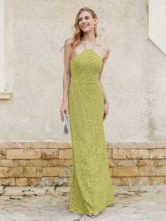 Halter Neck Sheath Lace Gown Clover