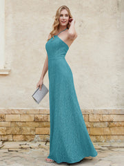 Halter Neck Sheath Lace Gown Jade