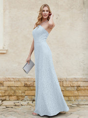 Halter Neck Sheath Lace Gown Mist