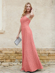 Halter Neck Sheath Lace Gown Sunset